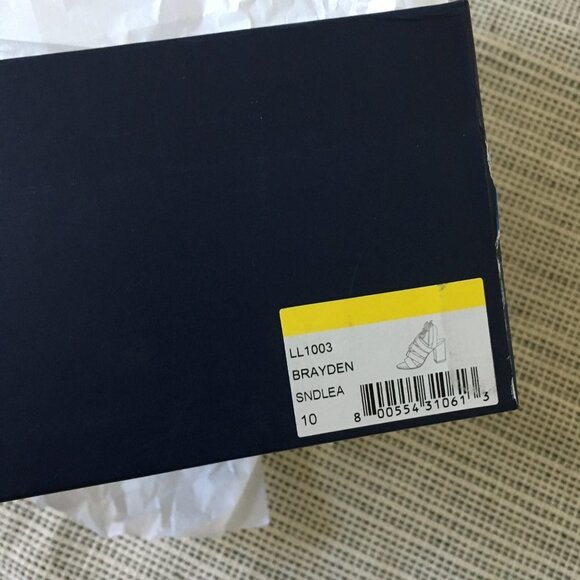 sz 10  New Splendid Brayden Lace Up Sandals Block Heel Black Leather Gladiator - Picture 2 of 9